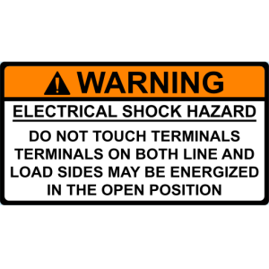 Electrical Shock Hazard (NEC 2014) **Discontinued**